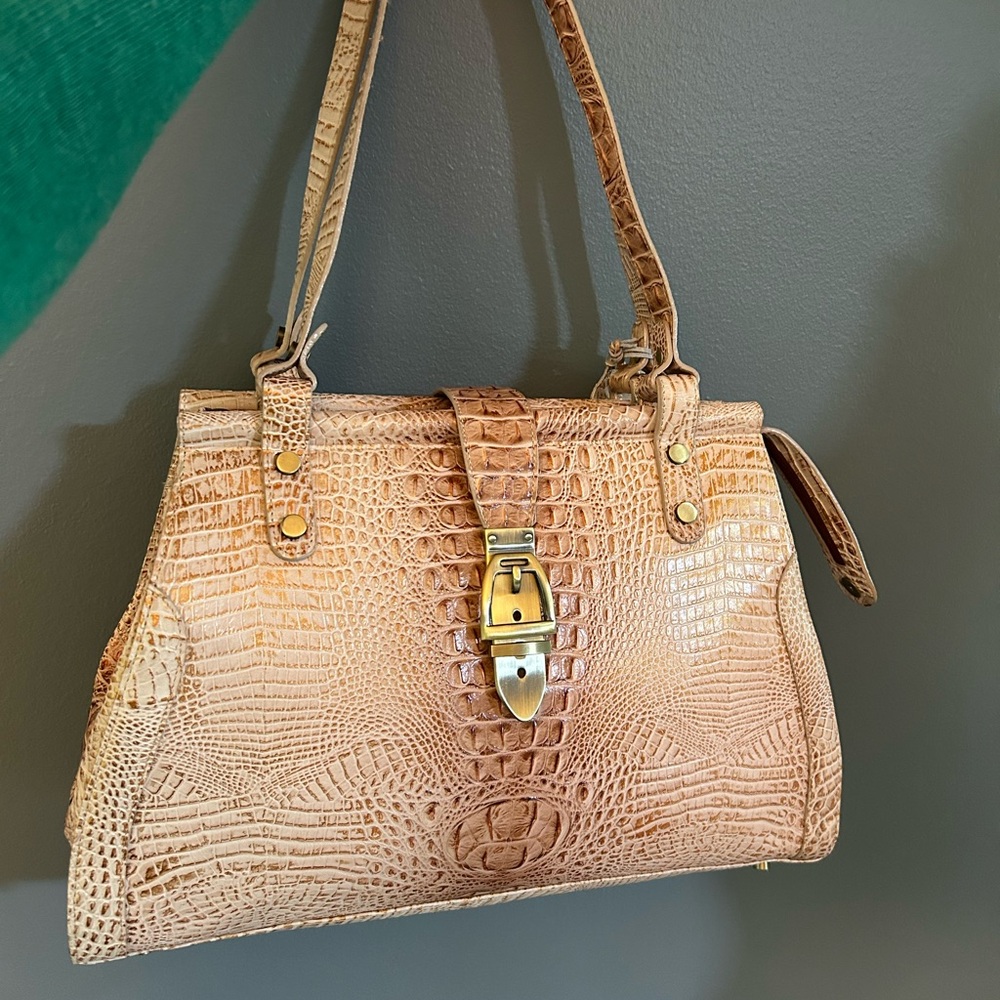 Charlie Lapson Tan Crocodile-Leather Women's Bag